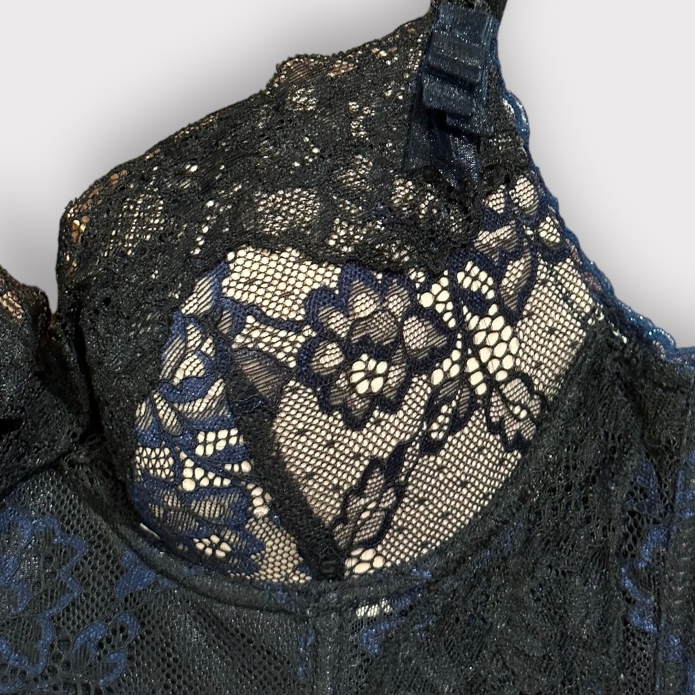 Pleasure State Navy, Lace, Corset Bustier - Picture 6 of 8